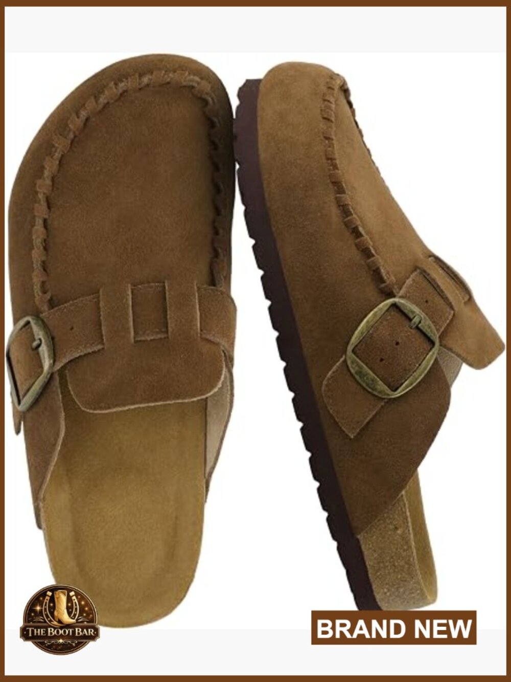 Genuine Suede Clogs for Women Moc Toe Slip On Shoes